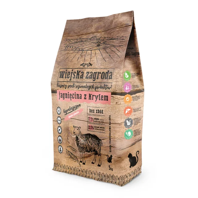 Wiejska Zagroda Cat jehněčí s krilem - 1,6 kg