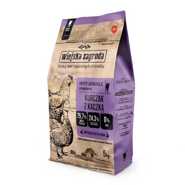 Wiejska Zagroda Cat s kuřecím a kachním - 1,6 kg