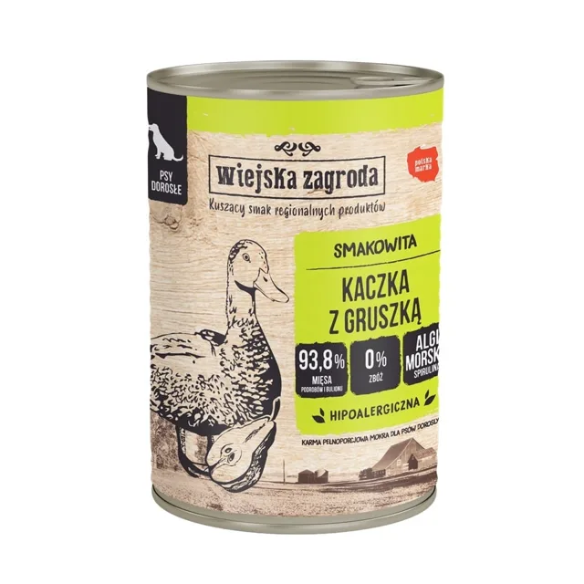 WIEJSKA ZAGRODA Kachna s hruškou, krmivo pro psy 400 g
