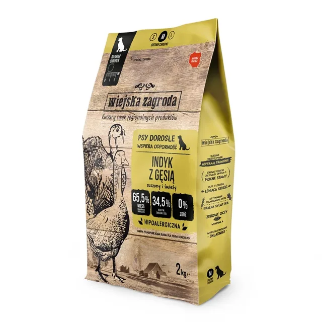 WIEJSKA ZAGRODA Krůta s husou krmivo pro psy křupavé M 2 kg