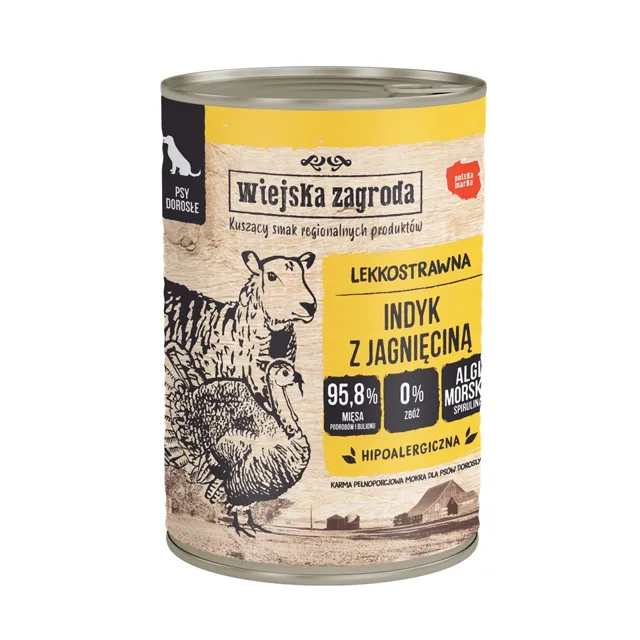WIEJSKA ZAGRODA Krůta s jehněčím krmivo pro psy 400 g
