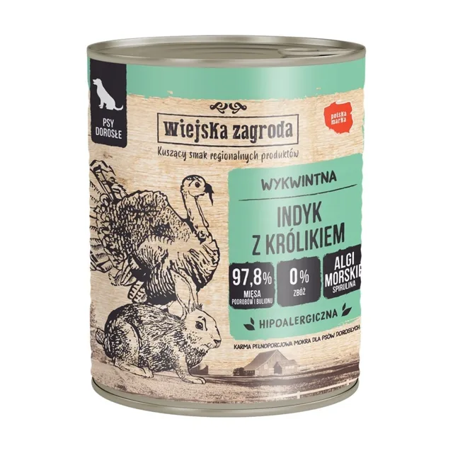 WIEJSKA ZAGRODA Krůta s králíkem krmivo pro psy 800 g