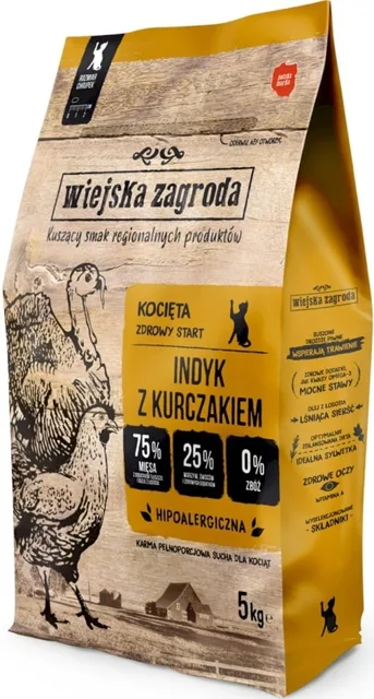 WIEJSKA ZAGRODA Krůta s kuřetem pro koťata 5 kg