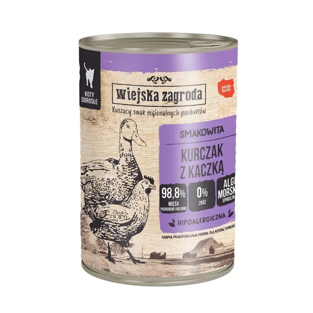 WIEJSKA ZAGRODA Kuře a kachna 400 g