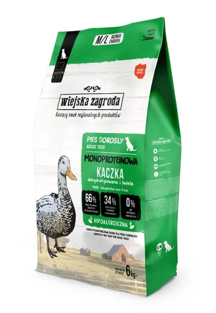 WIEJSKA ZAGRODA Monoprotein Kachna pro psy M/L 6 kg