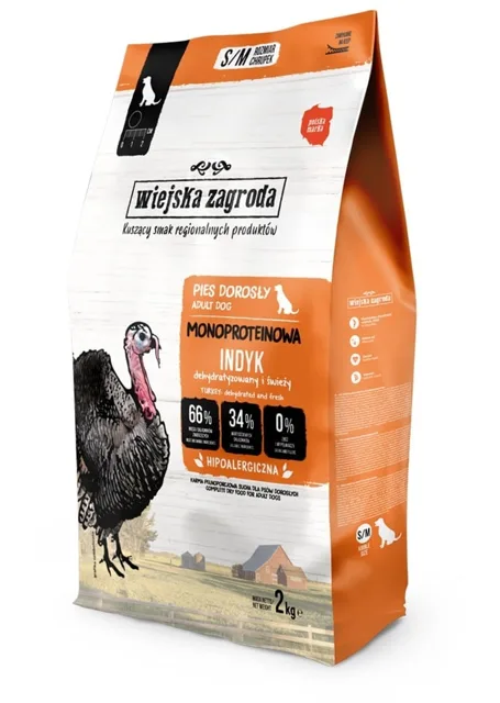 WIEJSKA ZAGRODA Monoproteinové krmivo krůtí S/M 2 kg