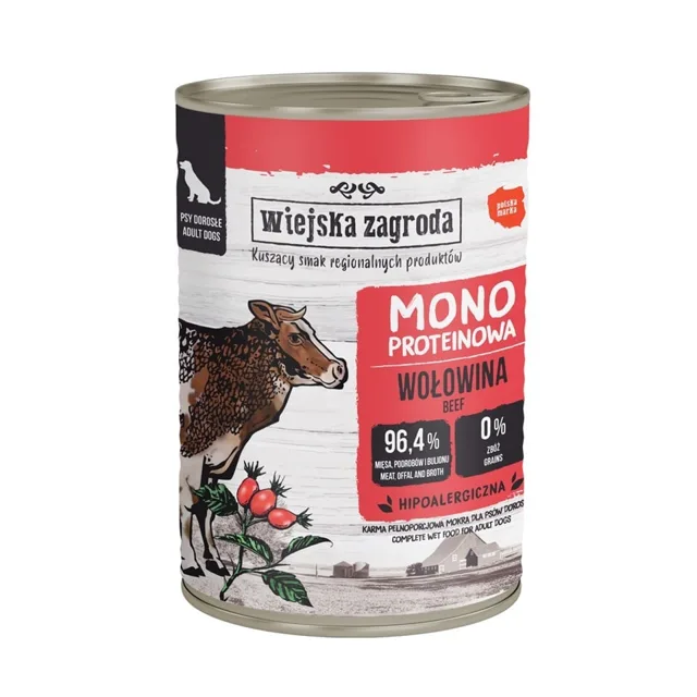 WIEJSKA ZAGRODA Monoproteinové krmivo pro psy hovězí 400 g