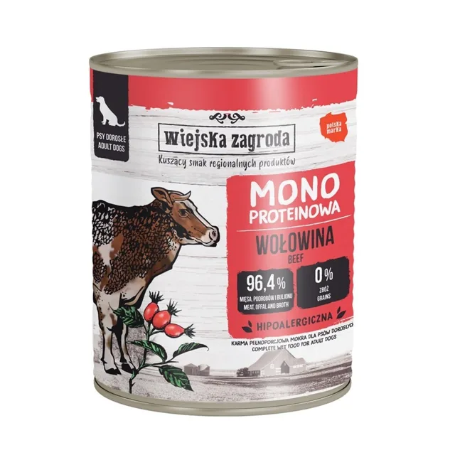 WIEJSKA ZAGRODA Monoproteinové krmivo pro psy hovězí 800 g