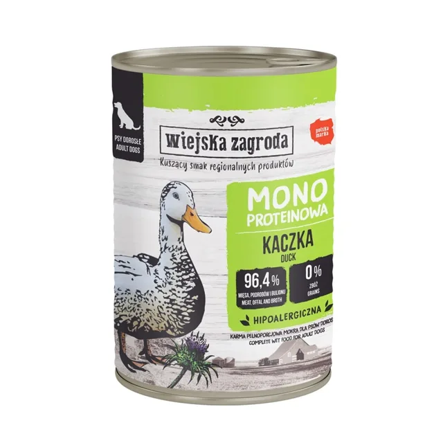 WIEJSKA ZAGRODA Monoproteinové krmivo pro psy s kachnou 400 g