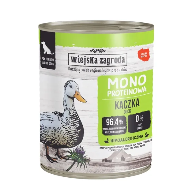 WIEJSKA ZAGRODA Monoproteinové krmivo pro psy s kachnou 800 g