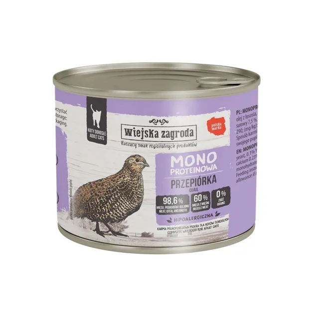 WIEJSKA ZAGRODA Monoproteinové vepřové krmivo pro kočky 200 g