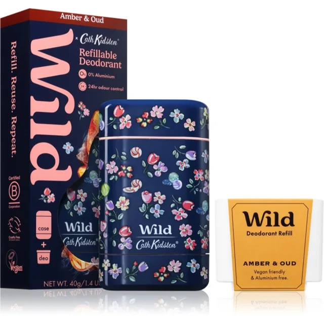Wild Amber & Oud Marble Ditsy Case tuhý deodorant s pouzdrem 40 g