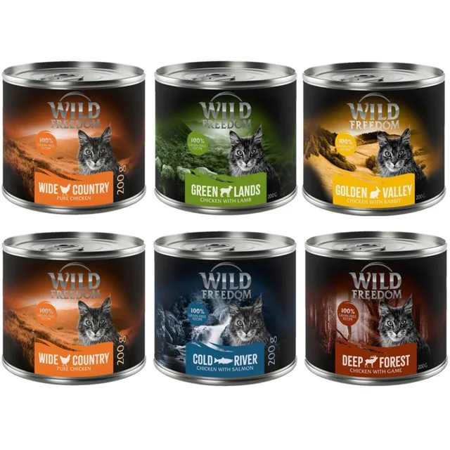 Wild Freedom Adult 6 x 200 g - bez obilovin - Mix balení