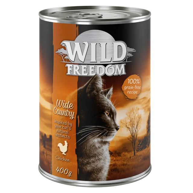 Wild Freedom Adult - míchané balení na zkoušku - 6 x 400 g ( 2 x kuřecí, 2 x treska, hovězí, kachní)