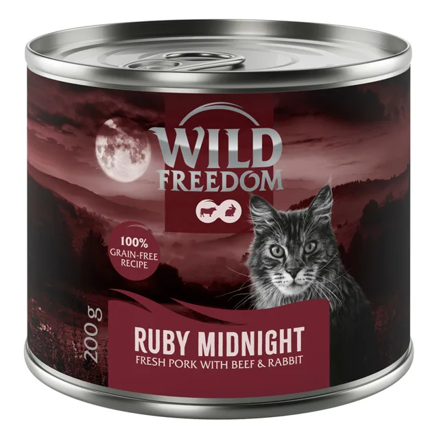 Wild Freedom Adult "Red" 6 ks (6 x 200 g) - receptura bez obilovin - Scarlet Sunrise - vepřové, losos a tuňák