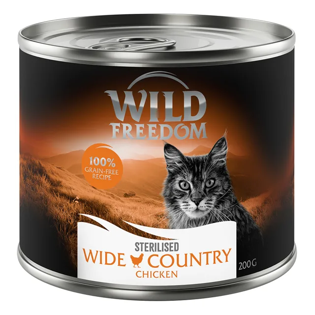Wild Freedom Adult Sterilised 6 x 200 g - bezobilná receptura - Golden Valley Sterilised - králík a kuře