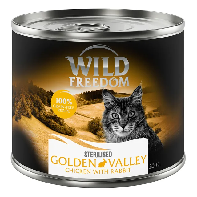Wild Freedom Adult Sterilised 6 x 200 g - bezobilná receptura - Wide Country Sterilised - kuřecí