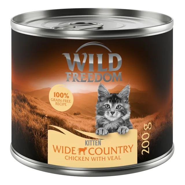 Wild Freedom Kitten  - 12 x 200 g "Wide Country" - telecí & kuřecí