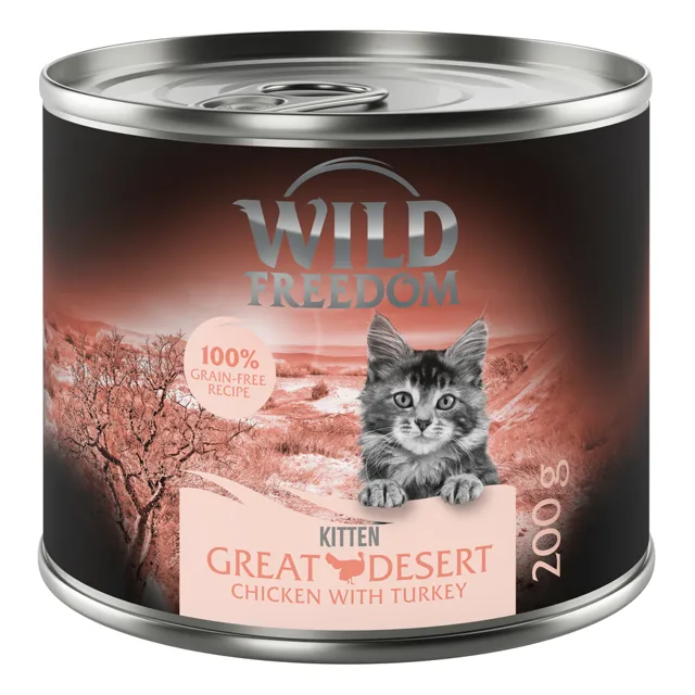 Wild Freedom Kitten  - 6 x 200 g "Wild Desert"  kuřecí a krůtí