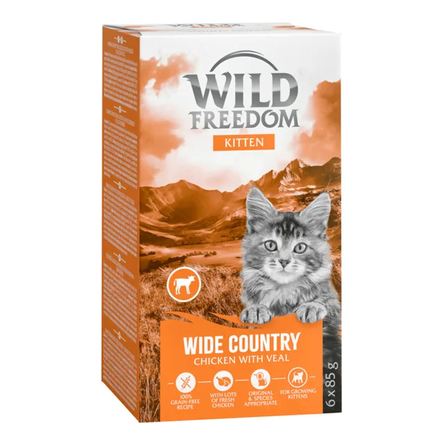 Wild Freedom Kitten miska 6 x 85 g - great desert: krůtí a kuřecí