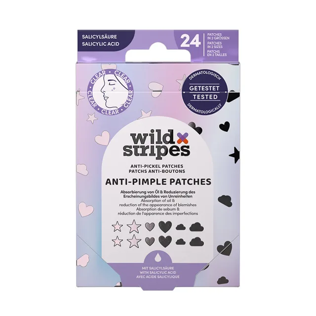 Wild Stripes Anti-Pimple Patches Holo Clear s kyselinou salicylovou 24 ks