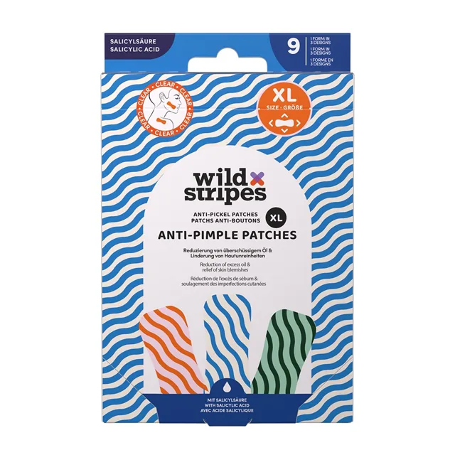 Wild Stripes Anti-Pimple Patches XL Clear s kyselinou salicylovou náplast 9 ks