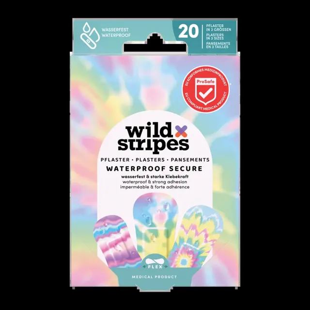 Wild Stripes Náplasti Rainbow voděodolné 20 ks
