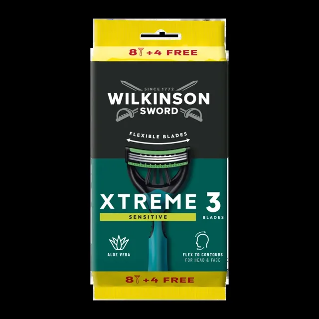 Wilkinson Jednorázový pánský holicí strojek Xtreme 3 Sensitive 12 ks