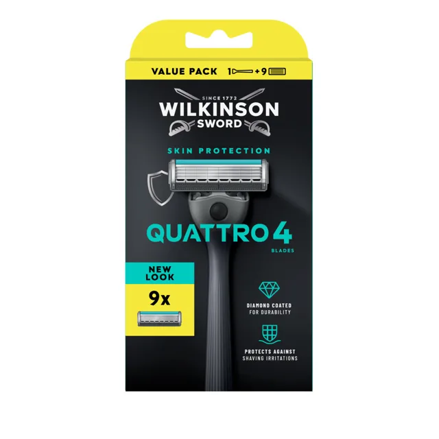 Wilkinson Quattro 4 Skin Protection pánský holicí strojek + 9 hlavic