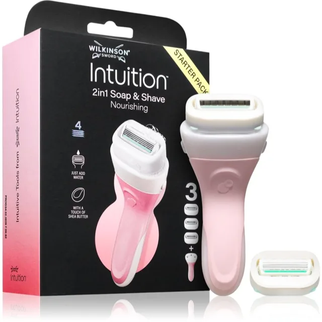 Wilkinson Sword Intuition 2in1 Soap & Shave Nourishing holicí strojek + náhradní hlavice