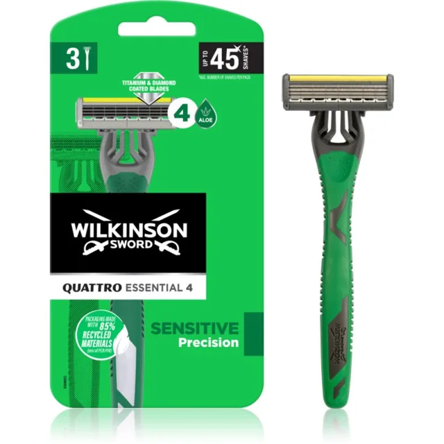 Wilkinson Sword Quattro Essential 4 Sensitive Precision jednorázová holítka 3 ks