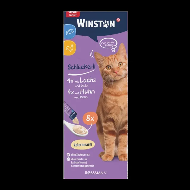 Winston Pamlsek pro kočky kuřecí s lososem  128 g
