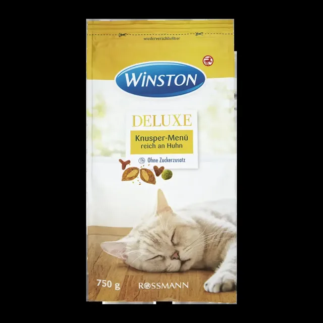 Winston Suché krmivo Deluxe pro kočky - křupavé polštářky s kuřecím masem 750 g