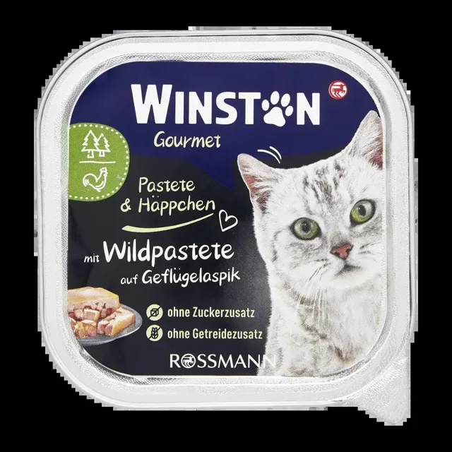 Winston Vanička pro kočky s paštikou, zvěřinou a drůbežím v aspiku 100 g