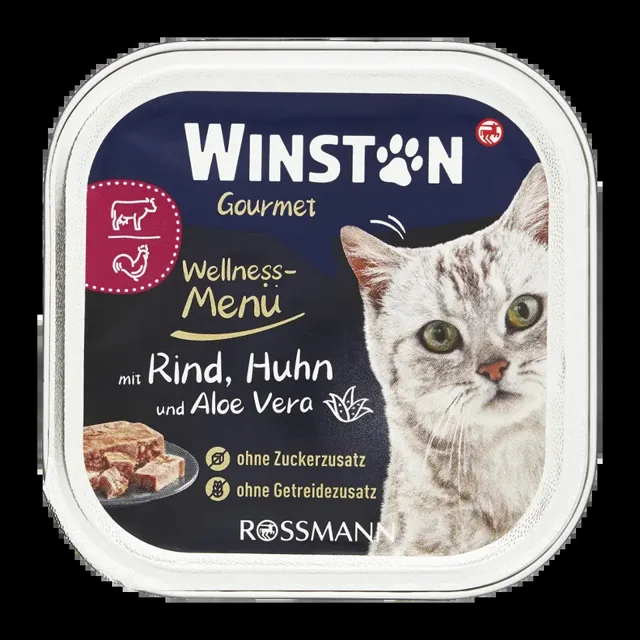 Winston Vanička pro kočky Wellness menu s kuřecím a hovězím a Aloe vera 100 g