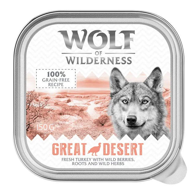 Wolf of Wilderness Adult 6 x 150 g vanička - Great Desert - krůtí