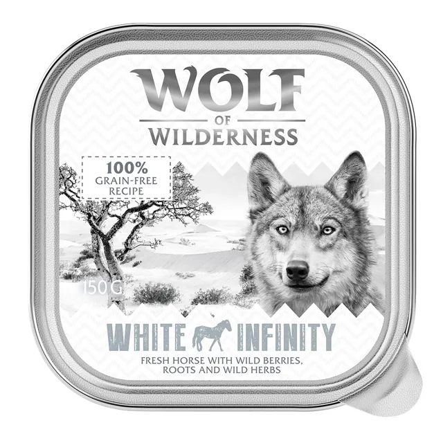 Wolf of Wilderness Adult 6 x 150 g vanička - White Infinity - koňské