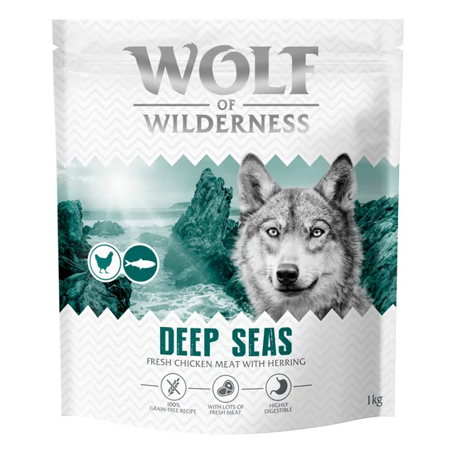 Wolf of Wilderness Adult "Deep Seas" sleď - bez obilovin - Výhodné balení: 2 x 12 kg nová receptura