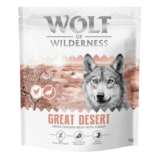 Wolf of Wilderness Adult "Great Desert" krůtí - bez obilovin - 12 kg: nová receptura