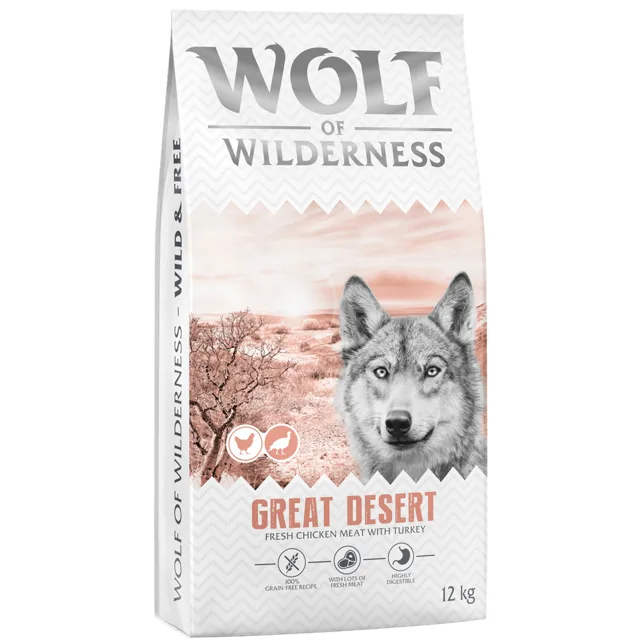 Wolf of Wilderness Adult "Great Desert" krůtí - bez obilovin - výhodné balení: 4 x 1 kg nová receptura