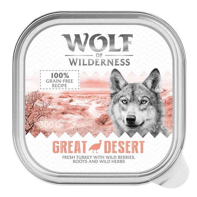 Wolf of Wilderness Adult - Single Protein 6 / 24 x 300 g miska - 6 x 300 g: Great Desert - krůtí