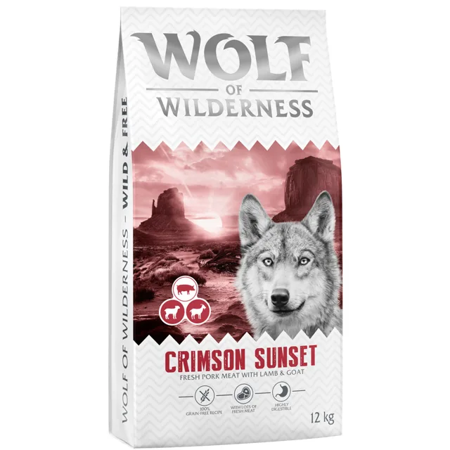Wolf of Wilderness "Crimson Sunset" jehněčí a kozí - bez obilovin - 1 kg nová receptura