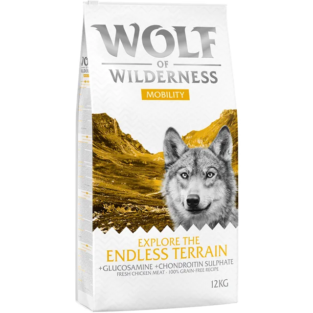 Wolf of Wilderness "Explore The Endless Terrain" Mobility - bez obilovin - Výhodné balení: 4 x 1 kg: nová receptura