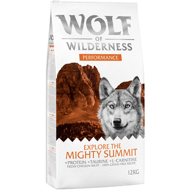 Wolf of Wilderness "Explore The Mighty Summit" Performance - bez obilovin - Výhodné balení: 2 × 12 kg
