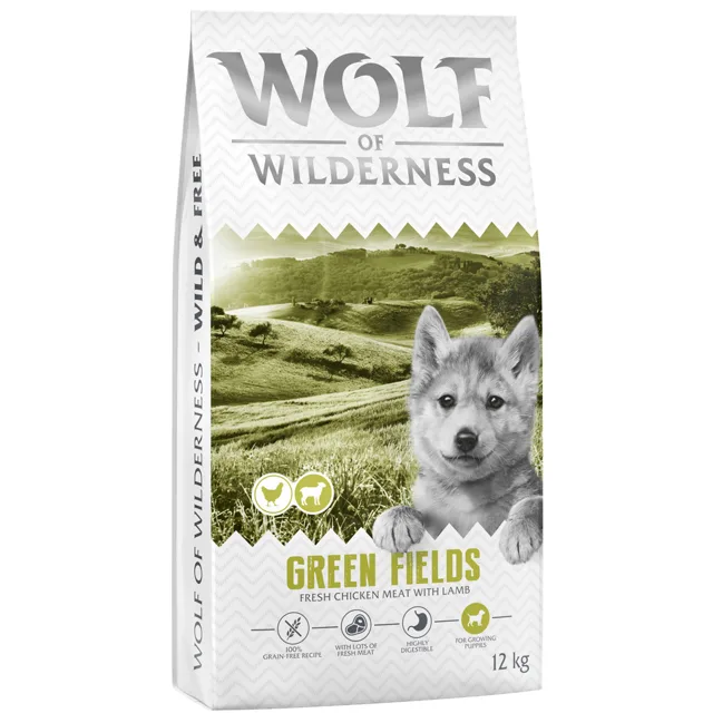Wolf of Wilderness Junior "Green Fields" jehněčí- bez obilovin - 1 kg: nová receptura