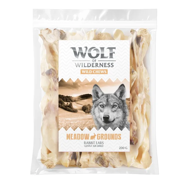 Wolf of Wilderness – králičí uši - 400 g (cca. 36 kusů)