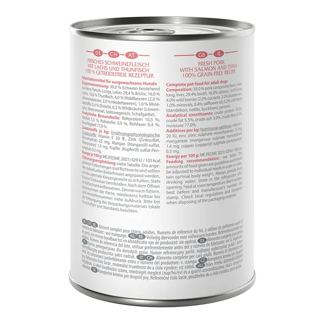 Wolf of Wilderness "Red Meat" 6 x 400 g - Scarlet Sunrise – čerstvé vepřové s lososem a tuňákem