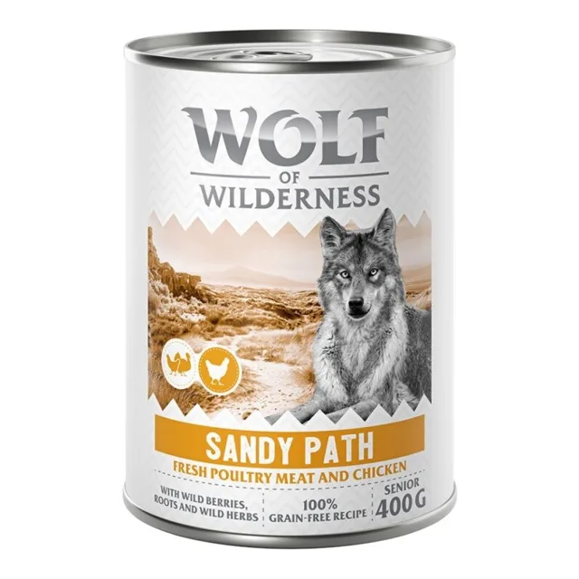 Wolf of Wilderness Senior "Expedition", 6 x 400 g - míchané balení