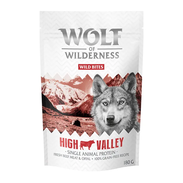 Wolf of Wilderness Snack - Wild Bites 180 g - High Valley - hovězí