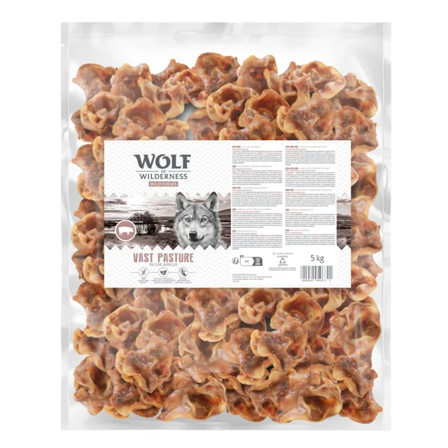 Wolf of Wilderness vepřové uši "Vast Pasture" - 5 kg